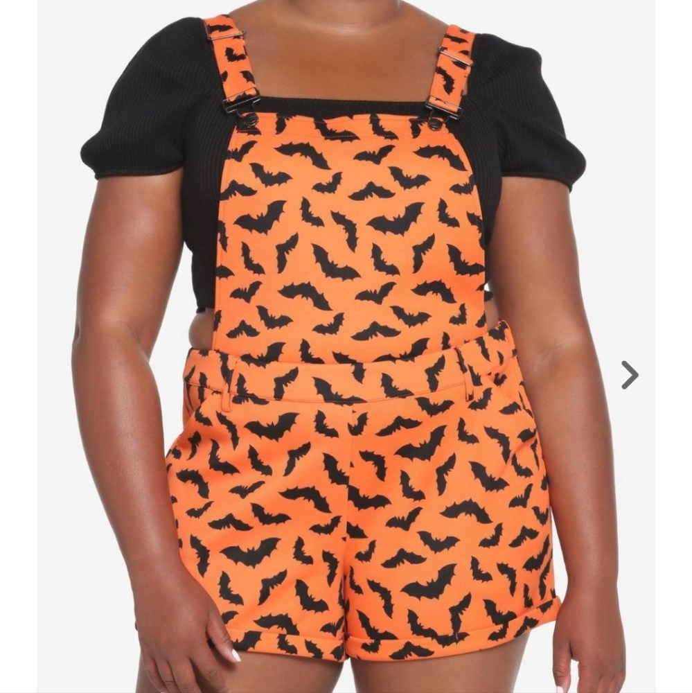Orange and Black Shortall Hot Topic